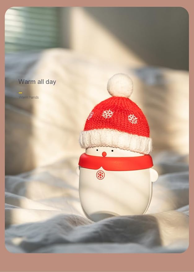 Rechargeable Hand Warmers - Suxaca Snowman Electric Hand Warmer 6000mAh Powerbank Cute Handwarmers - Portable USB Hand Warmer for Christmas Outdoor Camping - Warm Gift for Men Women Kids