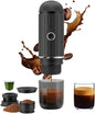 Portable Espresso Machine with 3-4 Min Self-heating, 12V Rechargeable Electric Coffee Machine 19 Bar Compatible with NS Capsules and Ground Coffee for Car Camping Travelling