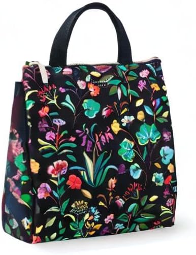 Kate Spade New York Portable Soft Cooler Lunch Bag, Thermal Tote with Silver Insulated Interior Lining and Storage Pocket, Autumn Floral