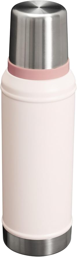 Stanley Classic Legendary Vacuum Bottle 1.0 qt | Wide Mouth with Leakproof Cup Lid | Keep Drinks Hot or Cold | Packable for Travel | Insulated Stainless Steel Thermos | BPA-Free | Rose Quartz