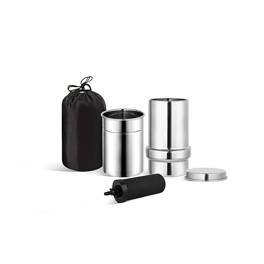 NSF/ANSI 42&372 Standard 1L (1000 ML) Portable Stainless Steel Gravity-Fed Water Filter Gravity Sport Bottle with Carbon Filter, for Travel, Camping, Backpacking and Emergency Preparedness