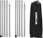 KOMCLUB Tent Poles Adjustable Tarp Poles Heavy Duty Stainless Steel Camping Poles Lightweight 78" Collapsible Canopy Pole for Tarp Telescoping Tent Poles for Awning Hiking Tarp Shelter Set of 2