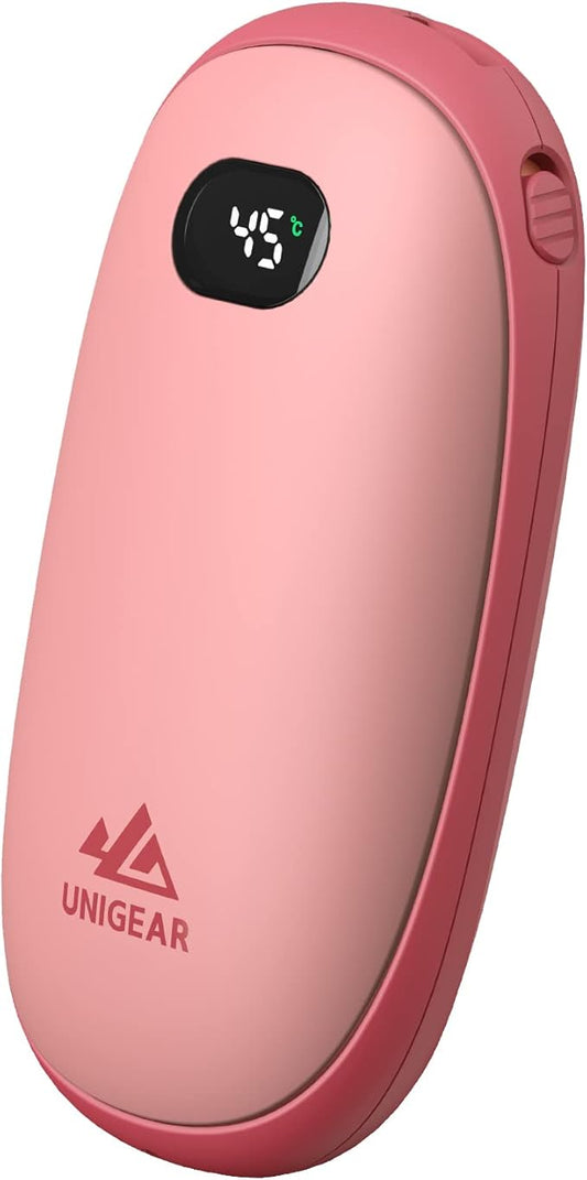 Unigear Electric Hand Warmers Rechargeable, 10000mAh Portable USB Hand Warmer & Power Bank with 21 Heating Levels and Quick Charge, 1 Second Fast Heat up, Great for Raynauds, Outdoor Sports, Camping