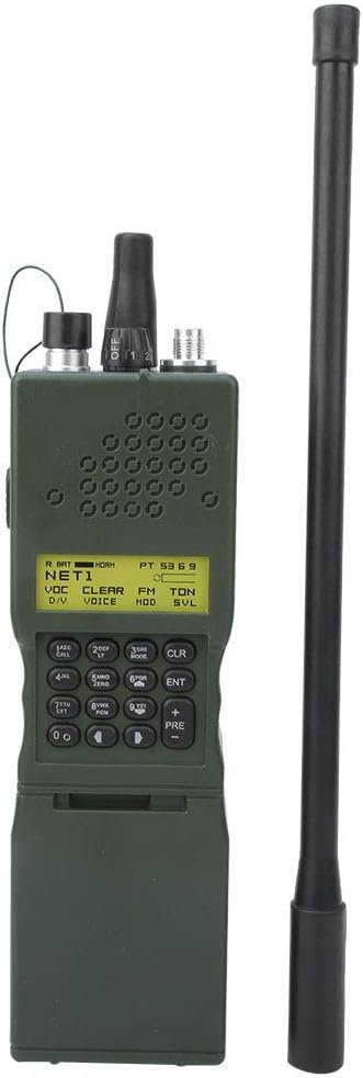 Dummy Radio Case Model, Talkie Model Shell Faux Walkie Scope No Real Function Durable Plastic Removable Headset Connector 2 Way Fitted Inside Cosplay Prop for Home Camping Outdoor Game Green