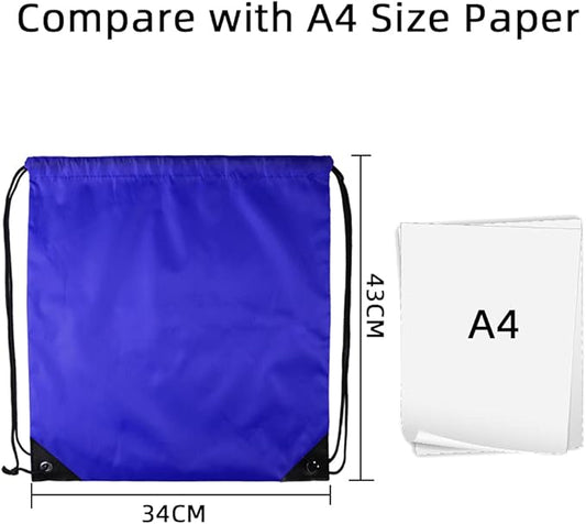 GoodtoU Drawstring Bags, Nylon Backpacks with Drawstring - Cinch Sack Gym Bags for Sport, Traveling, Team (Blue, 40Pcs)