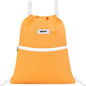 WANDF Drawstring Backpack String Bag Sackpack Cinch Water Resistant Nylon for Sport Yoga Gym Shopping (Orange)