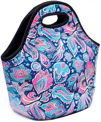 Neoprene Lunch Bags Thermal Insulated Lunch Tote Bag Reusable Washable Neoprene Picnic Bag for Women Men