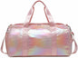 Girls Sports Duffel Bags Woman Travel Bag Overnight Duffle Bag Kids Sports Gym Bag With Shoe Compartment Wet Pocket (Matte Pink)