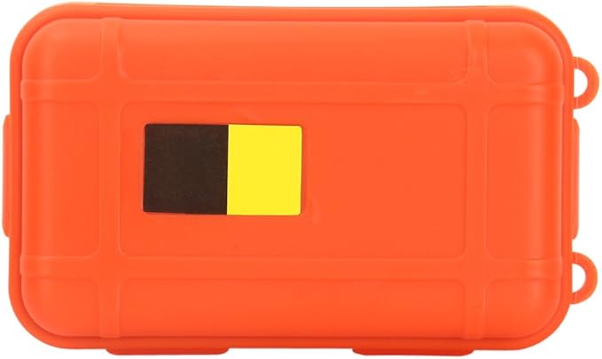 Outdoor Survival Storage Box, Waterproof Shockproof Box Plastic Tool Box Enclosure Airtight Survival Case Container Storage Travel Sealed Containers Carry Box For Camping Fishing (S, Orange)