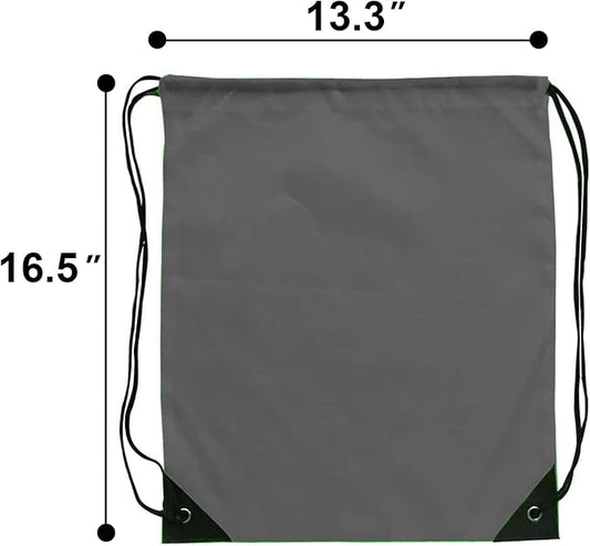 Drawstring Bags Bulk 14 Pcs Drawstring Backpack Bulk Cinch Bag Sackpack for Men Women Gym (Gray)