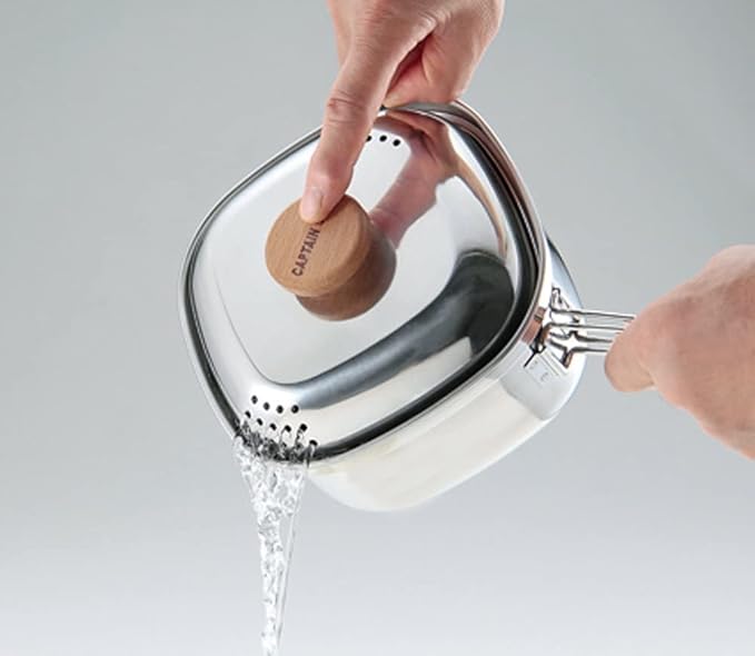 UH-4202 Stainless Steel Square Ramen Cooker, 0.3 gal (1.3 L), Made in Japan, Made in Japan