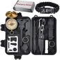 XUANLAN Emergency Survival Kit, Outdoor Survival Gear Tool with Survival Bracelet, Fire Starter, Whistle, Wood Cutter, Water Bottle Clip, Pen