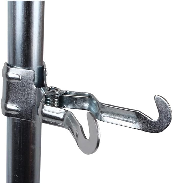 lasenersm 2 Pieces Metal Clamp Camping Lantern Hanger Tent Poles Placing Hook Lantern Hanger Clip Tent Poles Camping Lantern Hanger Clip Hook Camping Tent Accessories, Silver