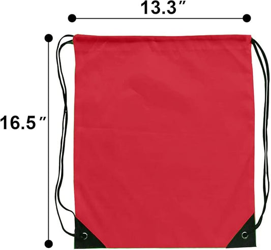 Drawstring Backpack Bulk 70Pcs String Backpack Drawstring Bags Cinch Bag Sackpack for Men Women Gym(Red)