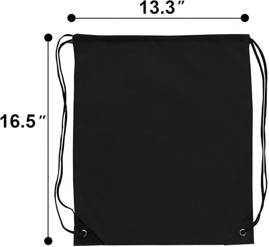 Black Drawstring Bags 28 PCS Drawstring Backpack Bulk String Backpack Cinch Bag Sackpack for Men Women Gym (Black)