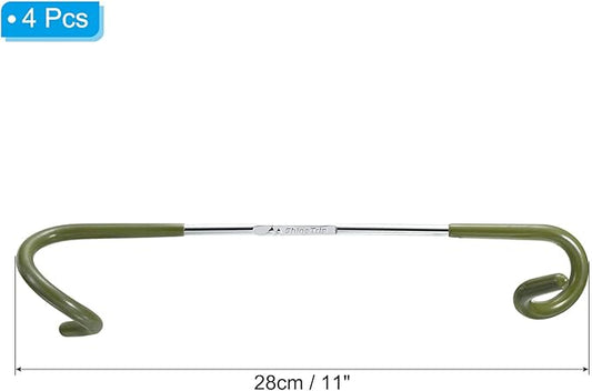 PATIKIL Camping Lantern Hook Hanger, 4 Pack Camping Equipment Tent Lamp Hook Pole Hanger for Outdoor Hiking, Olive Green