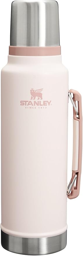 Stanley Classic Legendary Vacuum Bottle 1.5 qt | Wide Mouth with Leakproof Cup Lid | Keep Drinks Hot or Cold | Packable for Travel | Insulated Stainless Steel Thermos | BPA-Free | Rose Quartz