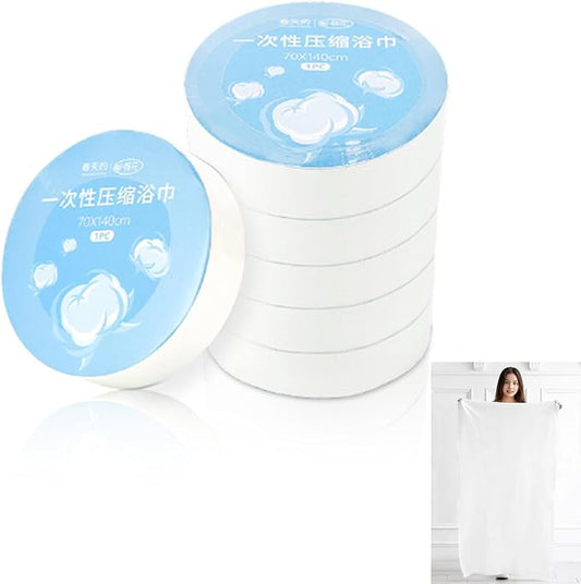 Large Compressed Towel Tablets Travel Disposable Reusable Bath Towel 55x27 inch for Swiming Travel Camping Hiking Beach Sports