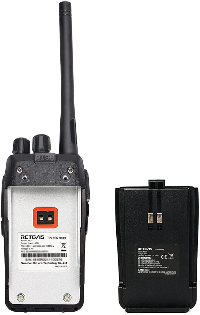 Retevis RT21 Updated 3000mAh Two Way Radios Long Range,Walkie Talkies with Earpiece,SOS Alarm,16CH,Portable 2 Way Radios for Security Cruise Camping Events(4 Pack)