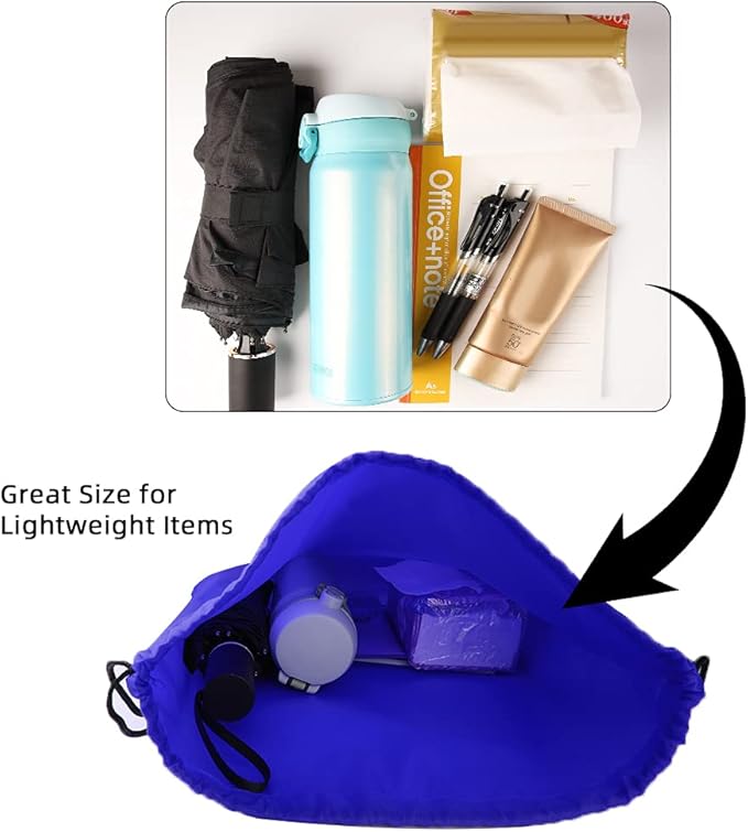 GoodtoU Drawstring Bags, Nylon Backpacks with Drawstring - Cinch Sack Gym Bags for Sport, Traveling, Team (Blue, 40Pcs)