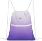 WANDF Drawstring Backpack String Bag Sackpack Cinch Water Resistant Nylon for Sport Yoga Gym Shopping (Purple Gradient)