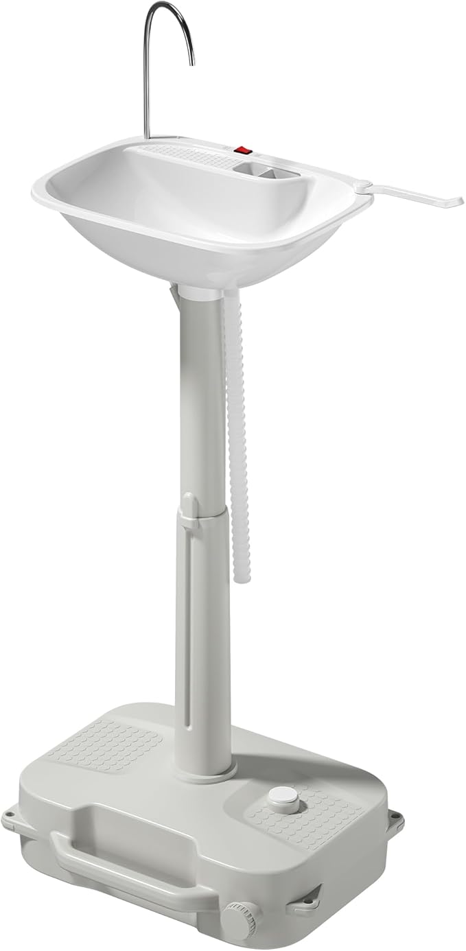 Portable Camping Automatic for Outdoor Events, Gatherings, Worksite & Camping Sink with Type-c Port w/Towel Holder & Soap Dispenser -【Automatic Water Pump】 Feature Hand Wash Basin Stand 18L