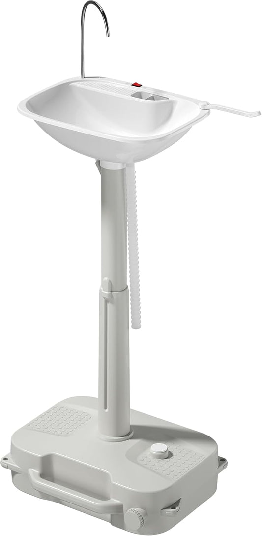 Portable Camping Automatic for Outdoor Events, Gatherings, Worksite & Camping Sink with Type-c Port w/Towel Holder & Soap Dispenser -【Automatic Water Pump】 Feature Hand Wash Basin Stand 18L