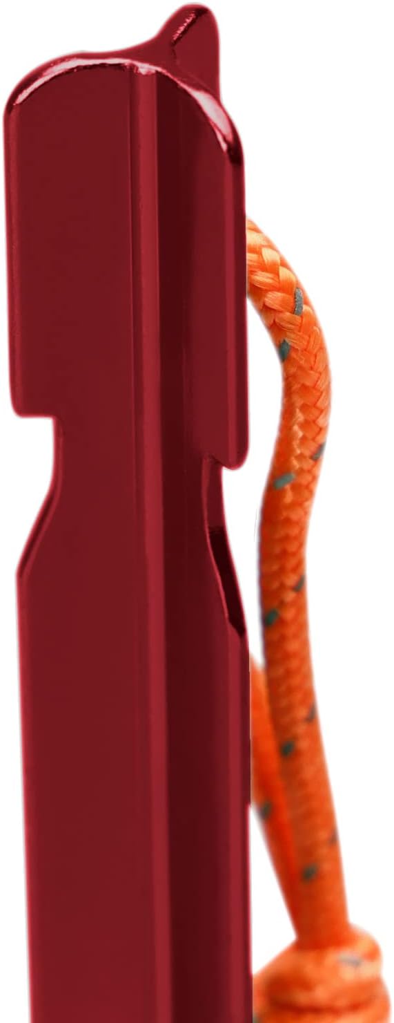 Grassman 16 Pack Tent Stakes, 7075 Aluminium Tent pegs, Heavy Duty Lightweight Ground Pegs, Durable and Safe Metal Camping Spikes, Red