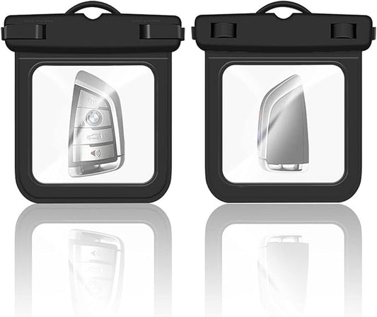 Waterproof Pouch Wallet, 2 Pack Floating Car Key FOB Case with Keychain, IPX8 Small Dry Bags Waterproof Bags for Swimming, Waterproof Pocket Holder for ID Badge Credit Card Money Coins License Water