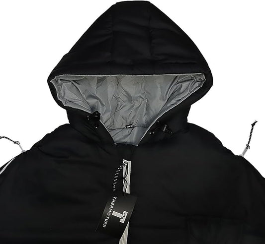 Thermotuff Wearable Sleeping Bag with Dual Hoodie, Zippered Arm Holes, Pockets & Adjustable Drawstring - Ideal for Camping, Cold Weather Hiking, and Stadium Sak Blanket