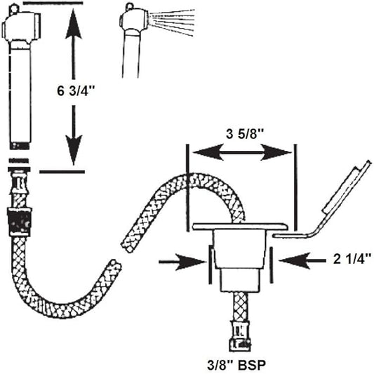 Scandvik Recessed Transom Shower w/6' Hose - White