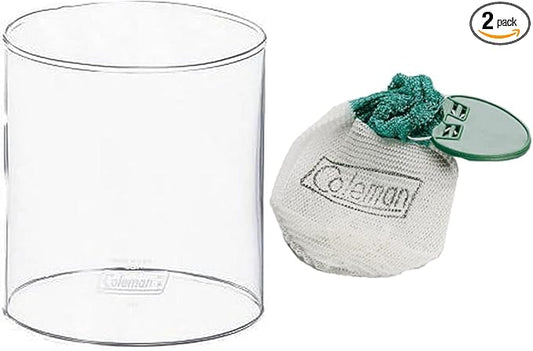 Coleman Glass Globe for Fueled Lanterns and InstaClip Lantern Mantles 2-Pack for Lantern Models 214, 214A, 214B, 214C, 282, 282A, 288, 288A, 288B