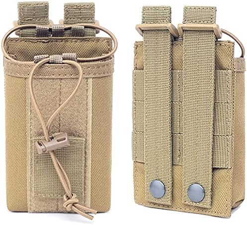 Tactical Radio Pouch - 1000D Tactical Molle Adjustable Two Way Radios Holder Bag Case for Walkie Talkies