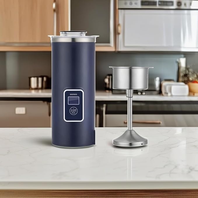 Portable Coffee Maker, 8oz Single Serve Coffee Maker, Electric Coffee Percolators, Tea Maker, Electric Kettle, Blue,110-120V