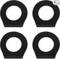 4PCS Outdoor Multifunctional Circular Scraper Camping Fire Starter Flint Stone Hanging Pendant Tooth Shaped Scraper for Survival Emergency Hunting Fishing Backpacking Black