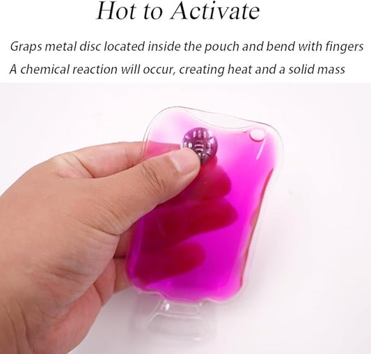 Reusable Snap Heat Pack, Hand Warmers Click, Hand Warmers Boil Click Heat Pocket Hand Warmer, Pouch Gel Hand Warmers Long Lasting Warmth for Camping, Outdoor
