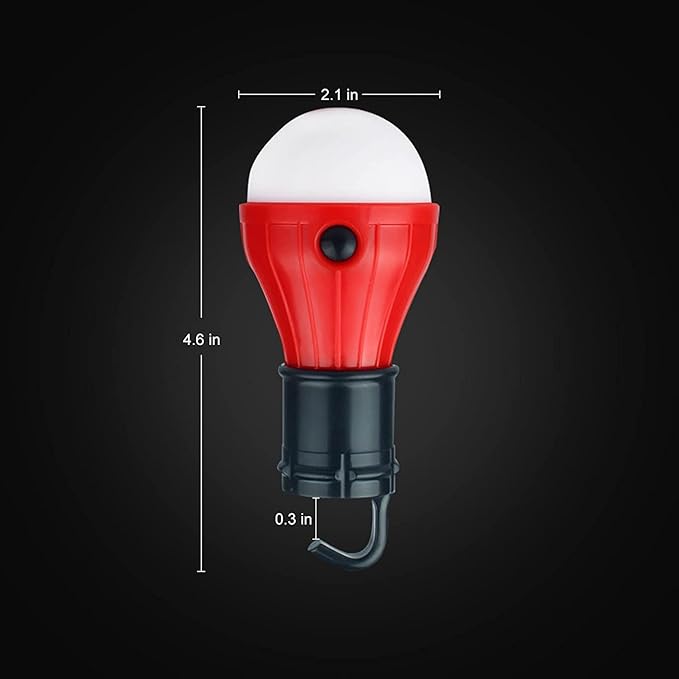 LED Camping Tent Lantern, Portable Outdoor Waterproof Emergency Light Bulb, Battery Powered with Clip Hook, Super Bright, for Hiking, Party，Camping, Fishing, Power Failure (4 Packs, Black )