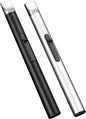 2 Pack Electric Lighter, Candle Lighter, Windproof USB Rechargeable Electronic Plasma Arc Lighter, Longer Lighter for Candle, Camping, BBQ, Grill, Fireplace (Silver&Black)