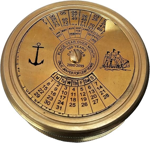 Smizzy Navigational Maritime Vintage Nautical Brass Compasses Fully Functional Titanic/Robert Frost Poem Compass/Sundial for Gift and Home Décor