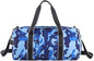 Kids Overnight Duffle Bag Girls Boys Sports Gym Bag with Shoe Compartment Wet Pocket Camouflage travel bag (Blue)