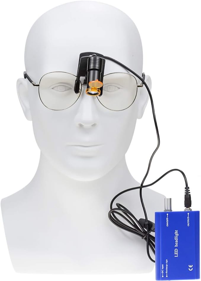 NSKI 5W LED Head Lamp Plastic Clip Type with Filter and Belt Clip Type Rechargabe Battery Headlamp (Blue)