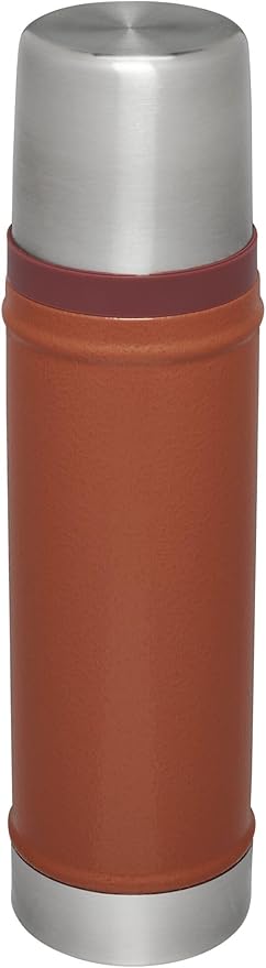 Stanley Classic Legendary Vacuum Bottle 20 oz | Wide Mouth with Leakproof Cup Lid | Keep Drinks Hot or Cold | Packable for Travel | Insulated Stainless Steel Thermos | BPA-Free | Hammertone Clay