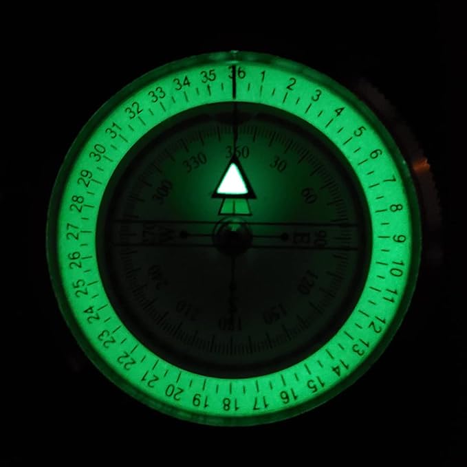 Military Compass with Fatwood Fire Starter for Backpacking and Survival