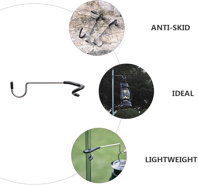 BESPORTBLE 4pcs Tent Light Camping Hanger S Shape Lamp Hanger Versatile Light Pole Hooks for Outdoor Yard Tent Travel