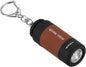 PATIKIL 2.1" Mini Rechargeable LED Keychain Flashlight, EDC Portable Small Torch with USB Charging for Everyday Carry, Brown