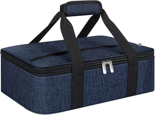 Insulated Casserole Carrier, Portable Casserole Carrier for Hot or Cold Food Lunch Tote Warmer or Cooler Bag, Lasagna Lunch Bag for Potluck Parties- Fits 9" x 13" Baking Dish-(Charcoal gray)