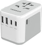 TESSAN Universal Travel Adapter, International Power Adapter 5.6A 28W 3 USB C 2 USB A Ports, Travel Worldwide Plug Adaptor, Outlet Wall Charger for Europe UK EU AUS (Type C/G/A/I)