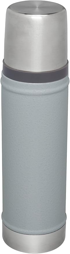 Stanley Classic Legendary Vacuum Bottle 20 oz | Wide Mouth with Leakproof Cup Lid | Keep Drinks Hot or Cold | Packable for Travel | Insulated Stainless Steel Thermos | BPA-Free | Hammertone Silver