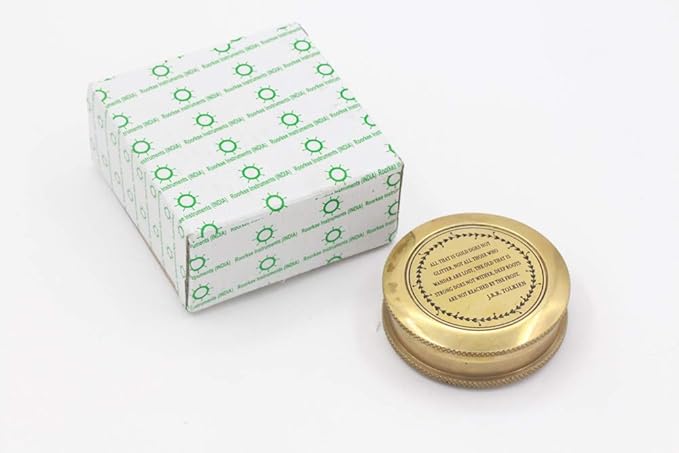 Solid Brass Gift Compass with Leather Case – Engraved Tolkien Quote “Not All Those Who Wander are Lost” – Vintage Gift for Travelers, Readers, Adventure Lovers, Graduation, Birthday, Retirement