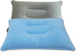 2 Pack Squared Flocked Fabric Air Pillow,Ultralight Inflatable Pillow for Hiking,Outdoor Sport,Camping,Traveling,Neck/Lumbar Support (Grey Light-Blue)